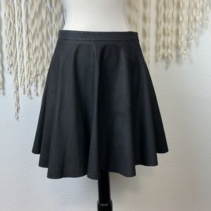 Joie Lamb Leather Black Skate Skirt Size XS